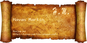 Havas Martin névjegykártya